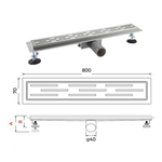 Трап канализационный углов, 40 мм, 800х70 мм, Gappo, нерж сталь, G88007-1