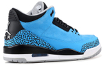 Jordan Air Jordan 3 Retro Powder Blue leather Avatar burst pattern stitching shock absorption non-slip mid-top basketball shoes men's black and Blue 2014 edition