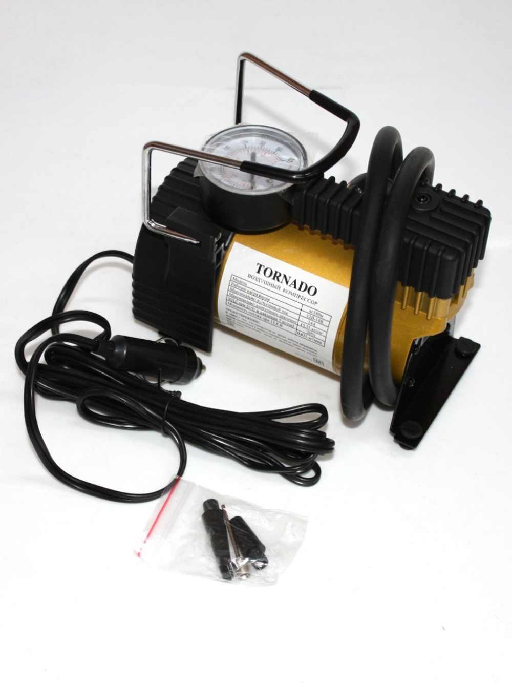Компрессор автомобильный TORNADO AC580 автомобильный насос торнадо, 35л/мин., 10 Атм., 110 Вт