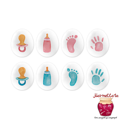 Сахарные мини-медальоны МАЛЬЧИКИ И ДЕВОЧКИ, 65 гр.