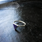 Кольцо МИНИМАЛИЗМ (треугольник), серебро/лазурит