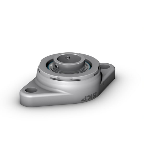 Шарикоподшипниковый узел с овальным фланцем, фиксация с помощью установочных винтов, корпус из нержавеющей стали F2BSS 25M-TPSS