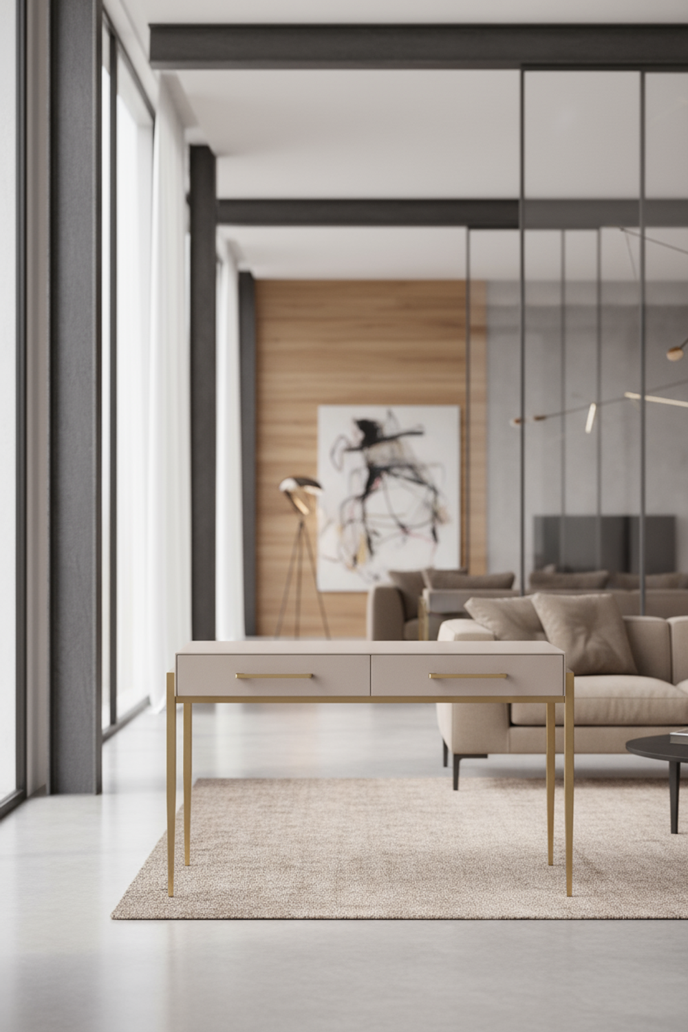 Стол-консоль Ist Casa Роззи с 2-мя ящиками, 120х55х78 см, бежевый