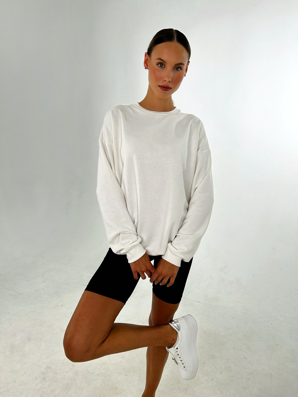 Свитшот женский оверсайз хлопок толстовка с начесом