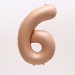 К Шар 40 Цифра 6 цвет «Карамель» (БГ-60)