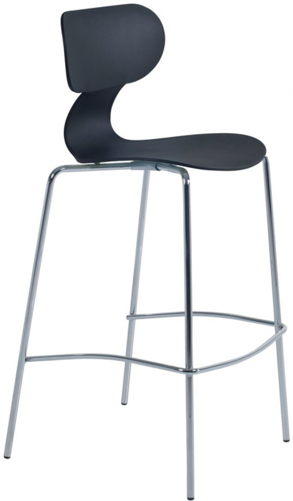 Стул пластиковый барный Papatya Yugo-S Bar, черный