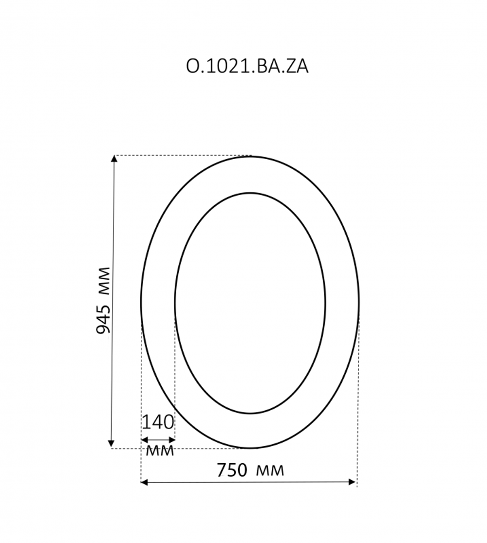 Аврора O.1021.BA.ZA col 146 Зеркало (серебро, овальное)