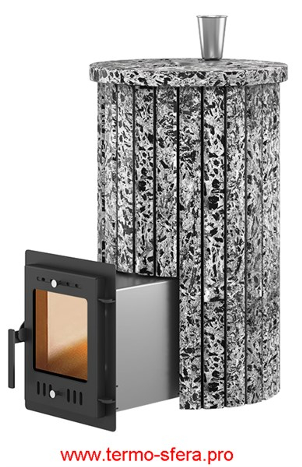 Печь для бани Эверест "Steam Master 24 INOX" Ламель Пироксенит Элит, S-20