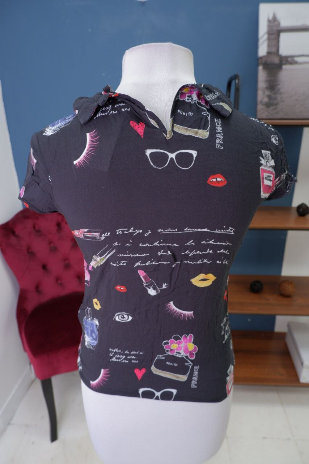 Футболка Mohito с принтом 42 размер