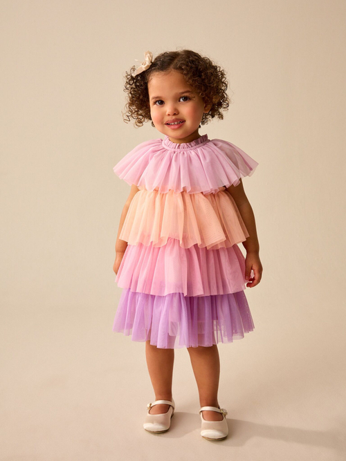 Платье для девочки Next AG9-795, Розовый, Персиковый