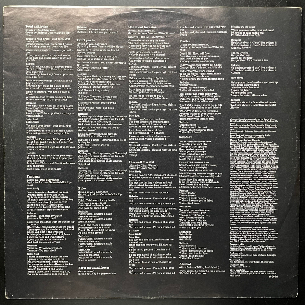 Tankard ‎– Chemical Invasion (Германия 1987г.)