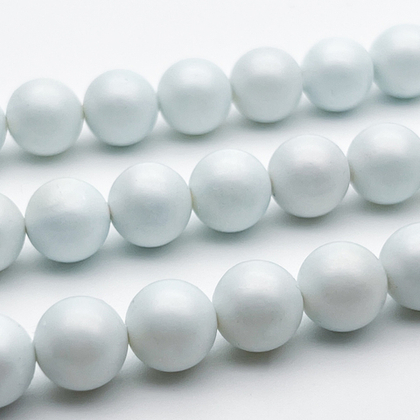 "Майорка" с эффектом сатин, цвет голубой, диаметр 10,1 мм, цена за 10 шт (1/4 нити)