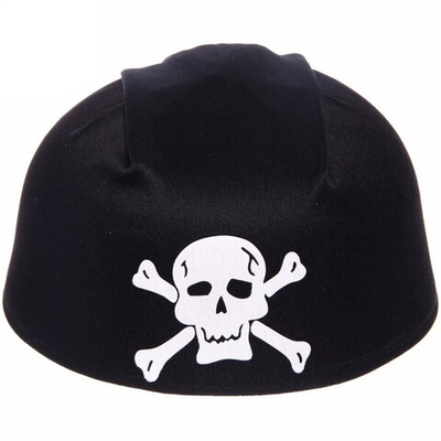 Шляпа-бандана карнавальная «Пират» черный с белым