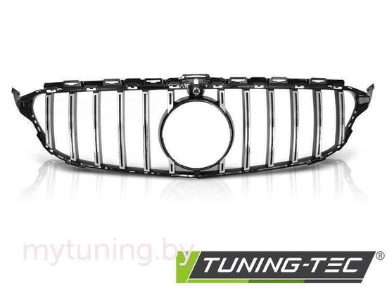 Решетка радиатора для Mercedes C-Class W205 (18-...) черная с хромом в стиле GT-R