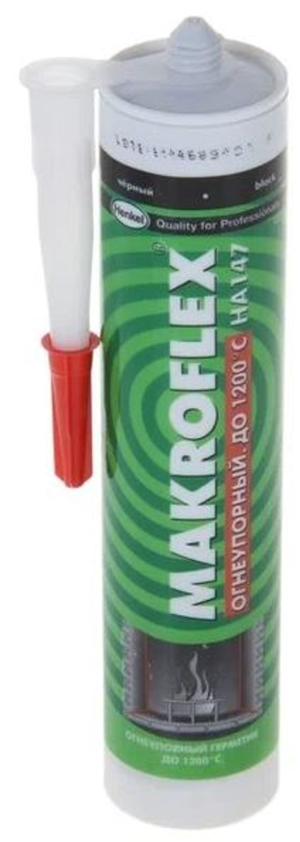 Makroflex НА147 герметик силикатный огнеупорный черный (0,3л)---