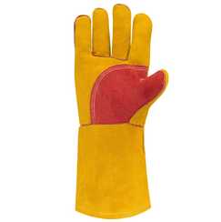 Краги Росмарка KT1452 зимние, особо прочные, 35 см, искусственный мех, желтый/красный