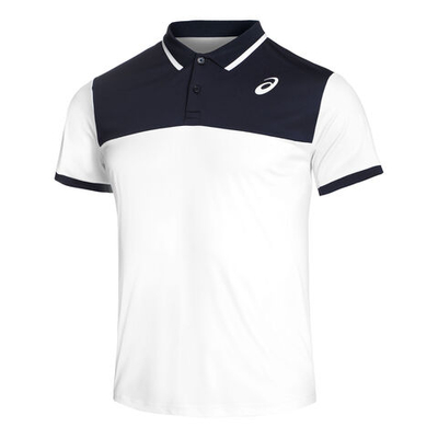 Мужское теннисное поло ASICS Court Polo Men - White, Dark Blue
