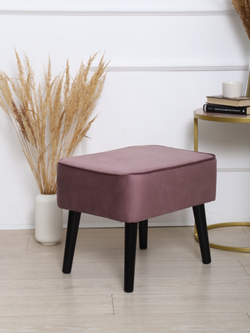 Пуф "Donatello"антивандальный велюр Lilac/венге. Для кухни, прихожей, салона красоты, офиса. 53х41х44см