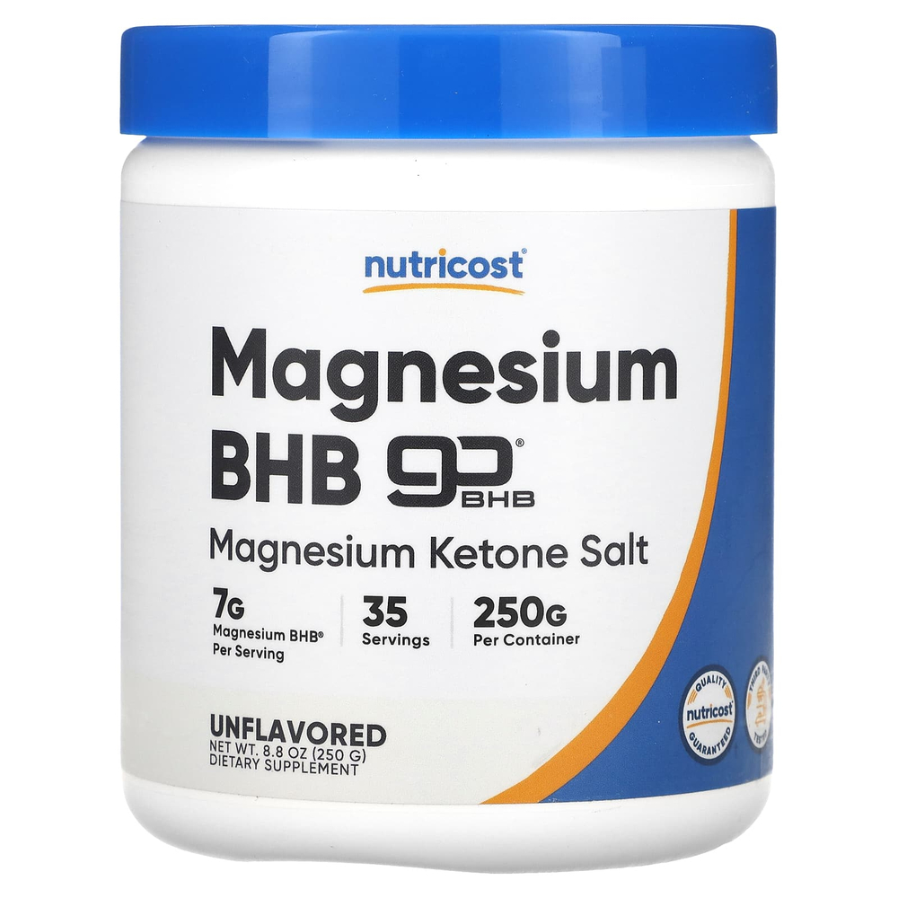 Nutricost, Магний BHB, goBHB®, без добавок, 250 г (8,8 унции)