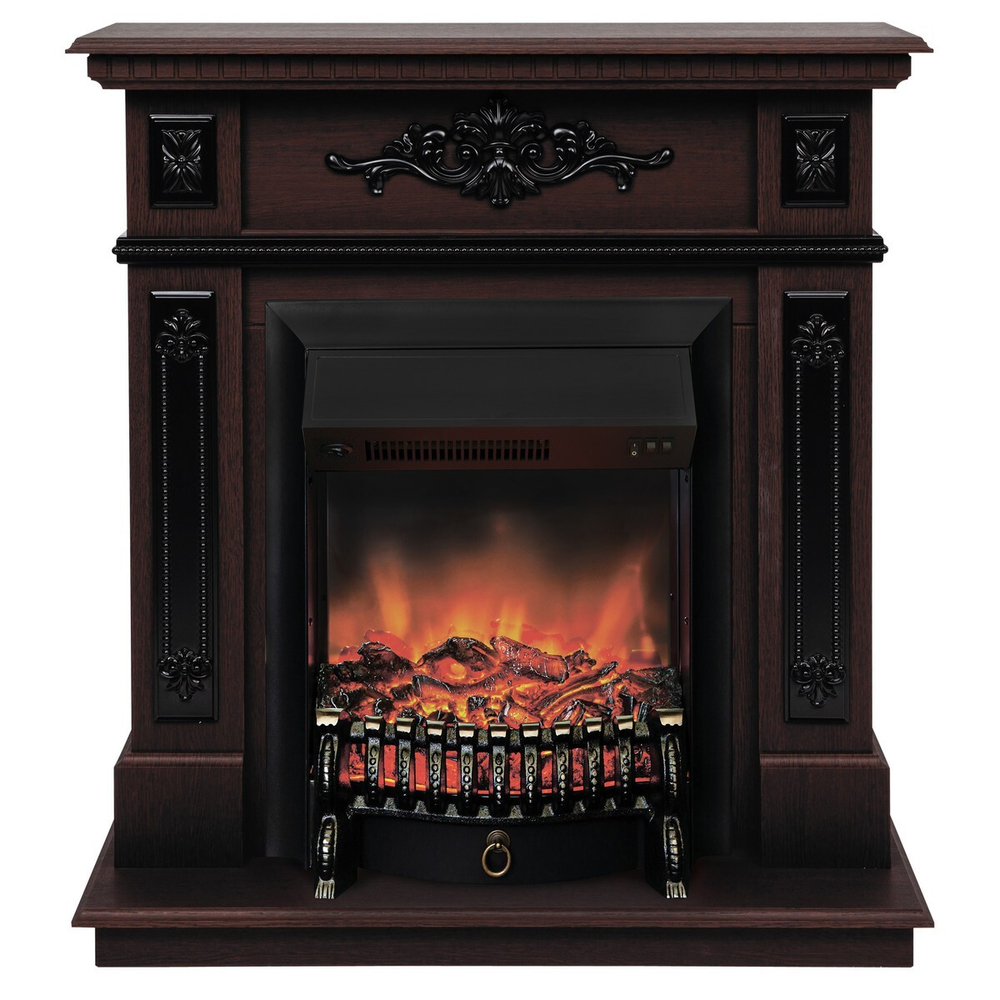 Электрокамин RealFlame Lilian DN орех с очагом Fobos Lux Black