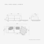2-х местный нераскладной диван KYOTO KO-19