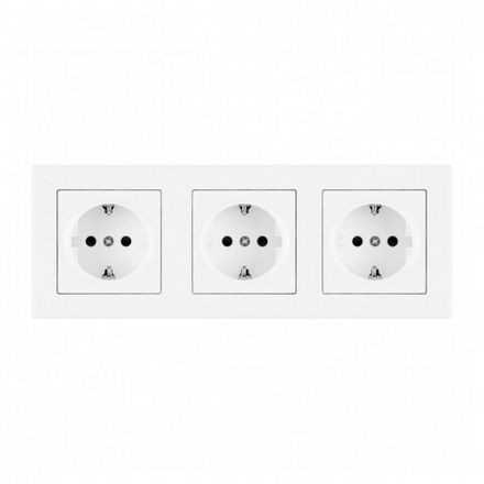 Розетка с заземлением и со шторкой Arte Milano SET06-3 SET06-3-40-1x3 white