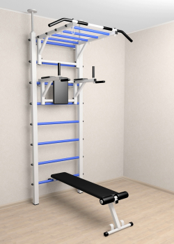 Шведская стенка Sv Sport враспор (Турник рукоход/Брусья/Скамья)