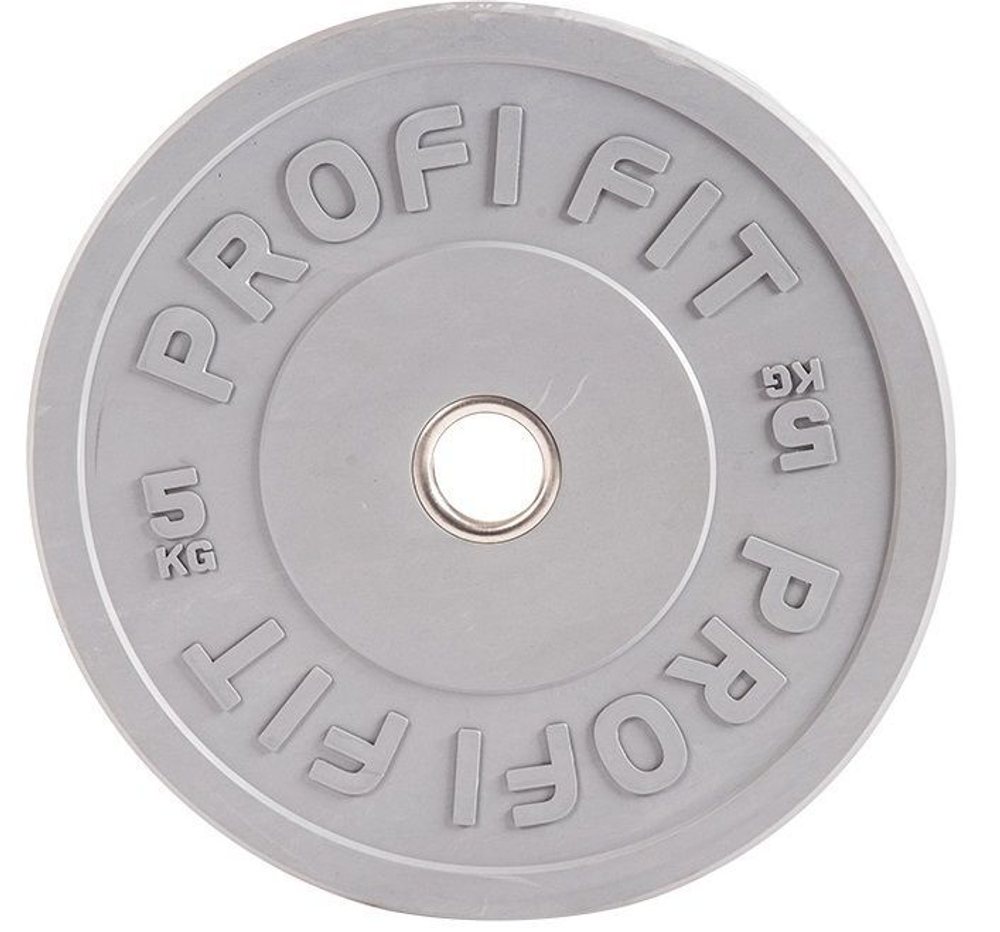 Диск для штанги каучуковый, цветной D51 мм PROFI-FIT  5 кг