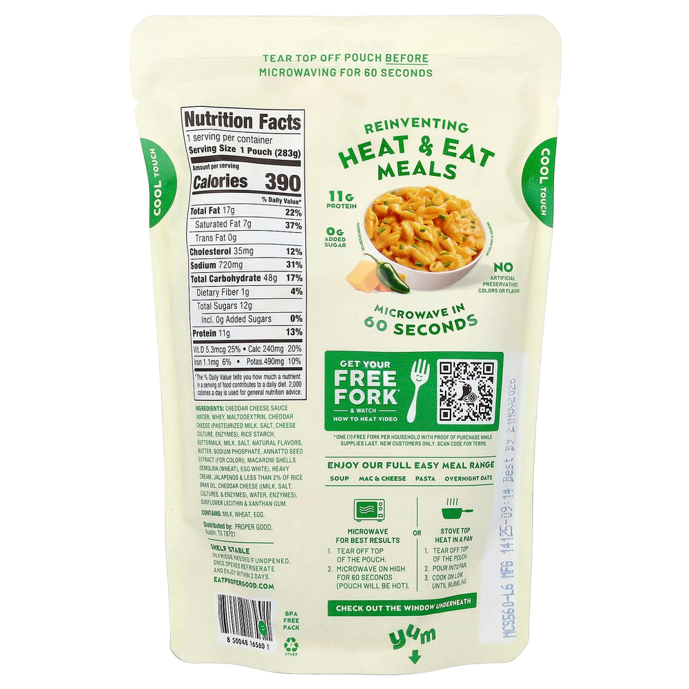 Proper Good, макароны с сыром, пряный вкус чеддера, средний вкус, 283 г (10 унций)