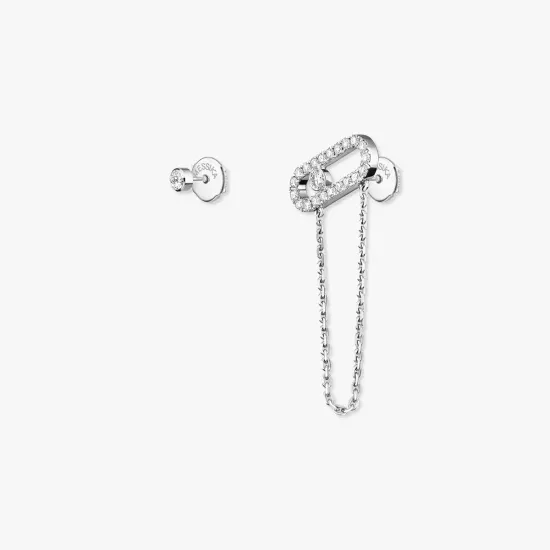 Серьги Messika Move Uno chain and stud earrings