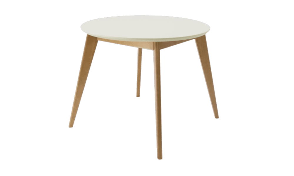 Стол Zip-mebel Сканди К 90 натур/слоновая кость со стульями Франк натур велюр бежевый
