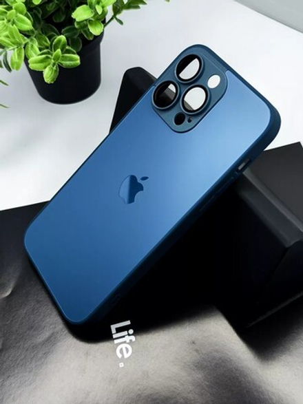 Накладка iPhone 14 PLUS | AG Glass Case Navy Blue