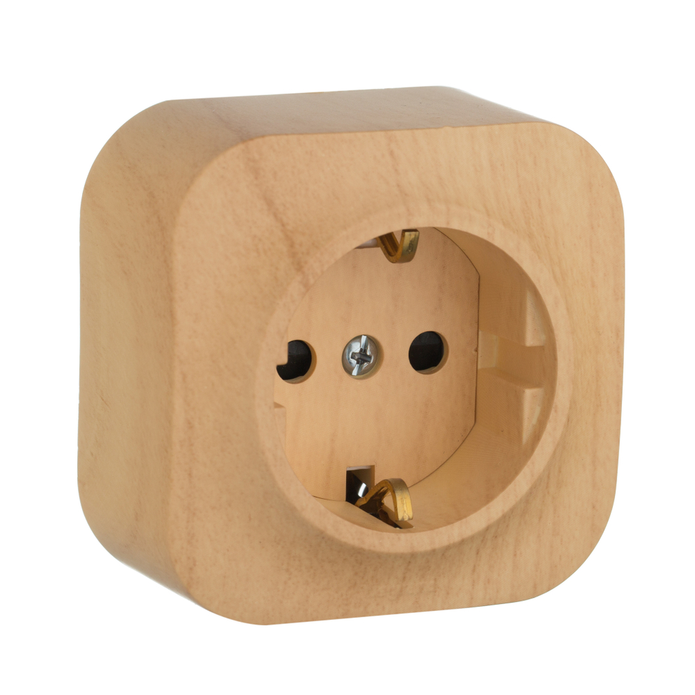 Розетка с заземлением со шторками IP20 16А 250В дерево Quteo Legrand