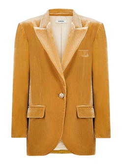 Жакет оверсайз мужского кроя из бархата