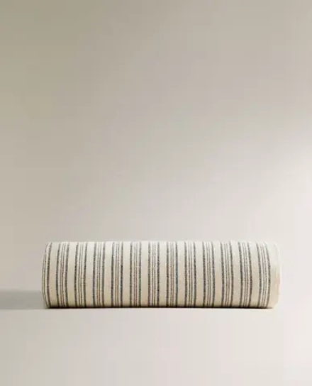 ZARA HOME ПЛЯЖНОЕ ПОЛОТЕНЦЕ С БАХРОМОЙ, КОРИЧНЕВЫЙ