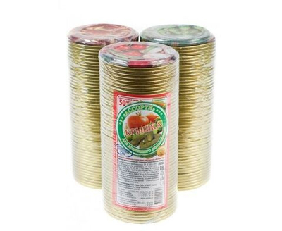 Крышка для консервирования "Ассорти", СКО-82 мм, упаковка 10 шт, цвет золотой