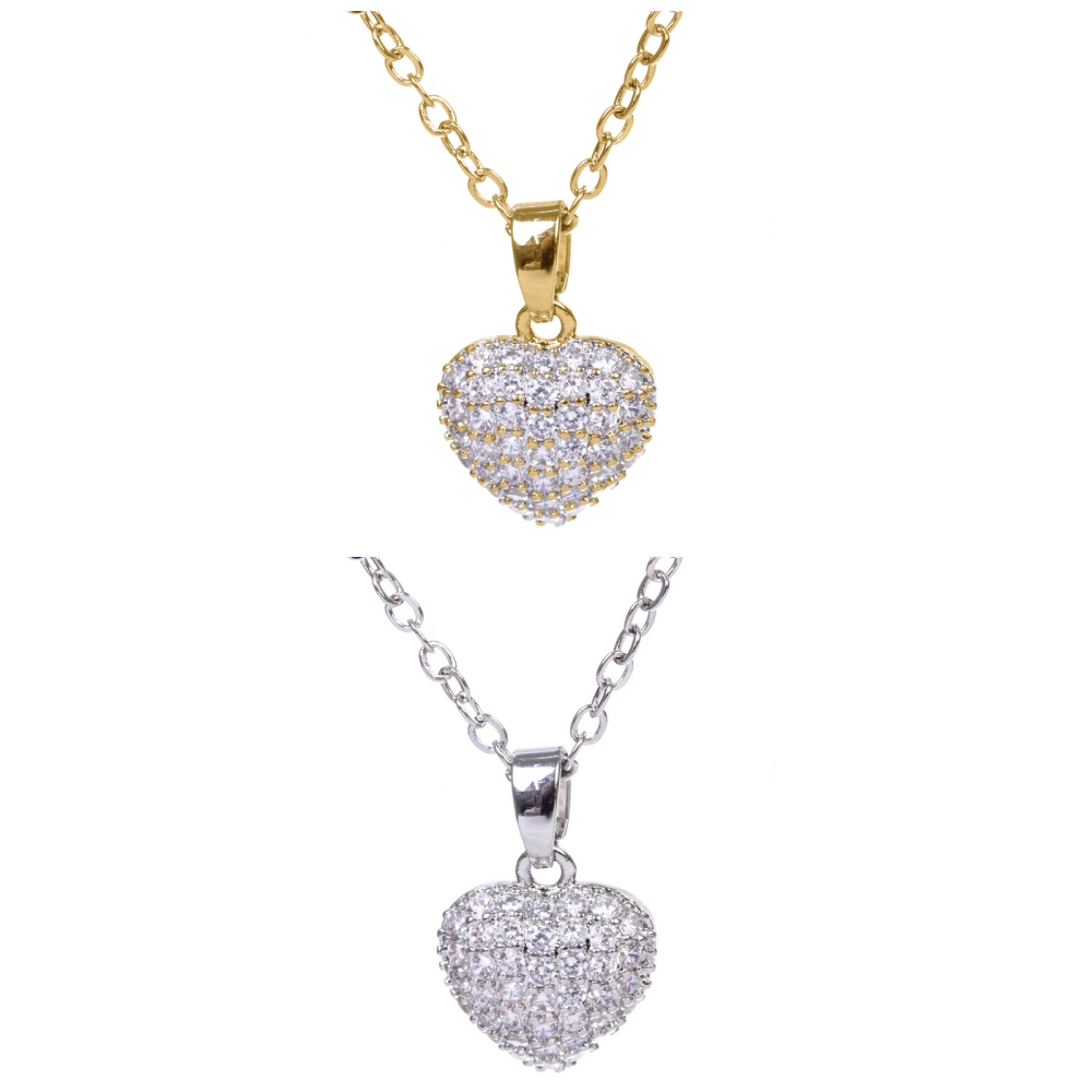 Подвеска из гиппоалергенного сплава со стразами «АМОР», цвет серебро и золото, d-20см/0,9см