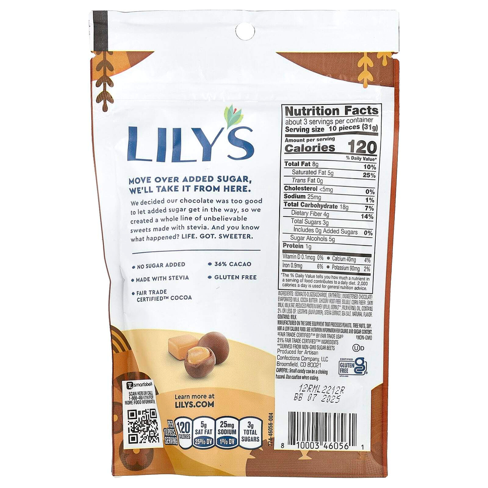 Lily's Sweets, Coated Caramels, в стиле молочного шоколада, 99 г (3,5 унции)