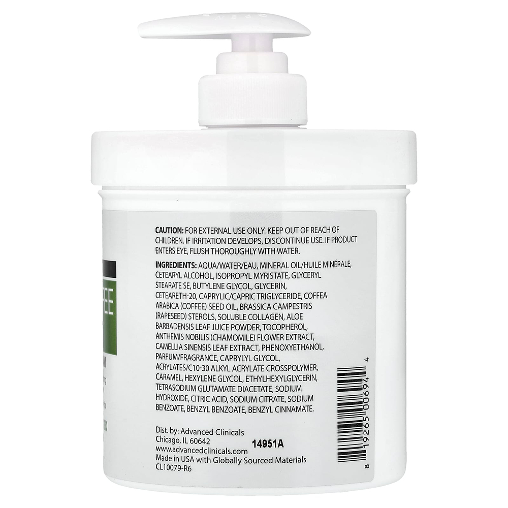 Advanced Clinicals, Масло из зеленых кофейных зерен, Thermo-Firming ™, крем, 454 г (16 унций)