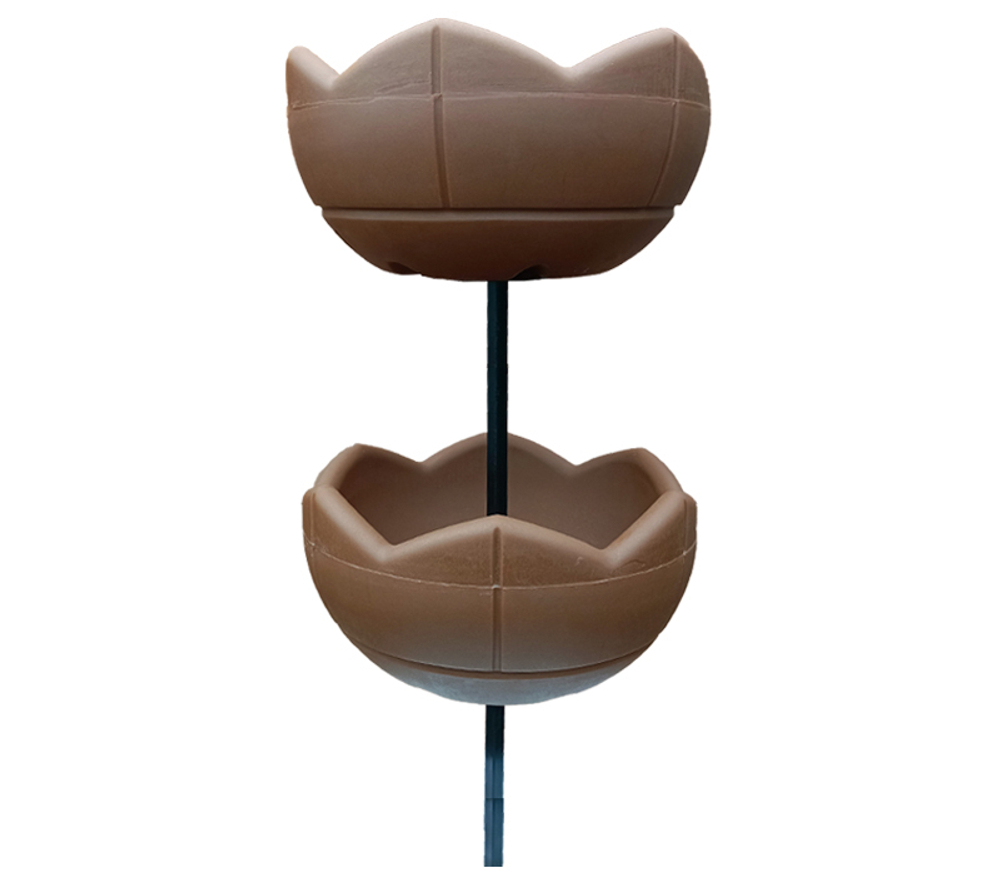 Садовый цветник Гейзер-2 с вазонами 500, цвет терракот, высота 1250