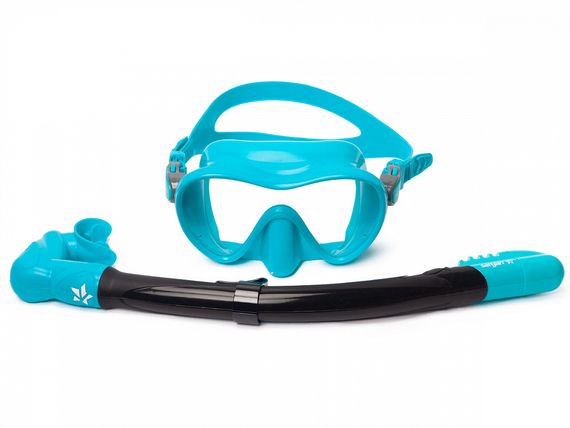 Набор маска+трубка Sargan Агидель  бирюзовый/черный