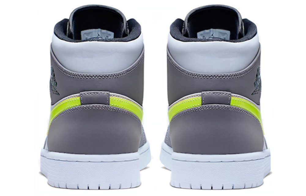 Кроссовки Jordan Air Jordan 1 Mid Neon Yellow Grey