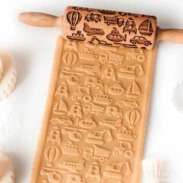 Малая скалка с узором Транспорт