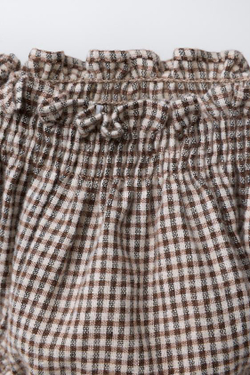 ZARA ТРУСЫ В КЛЕТКУ, КОРИЧНЕВЫЙ/ЭКРЮ