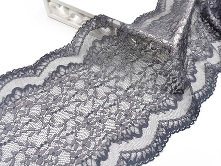 Эластичное кружево, 24см, темно-серое (Арт: EK-2758), м