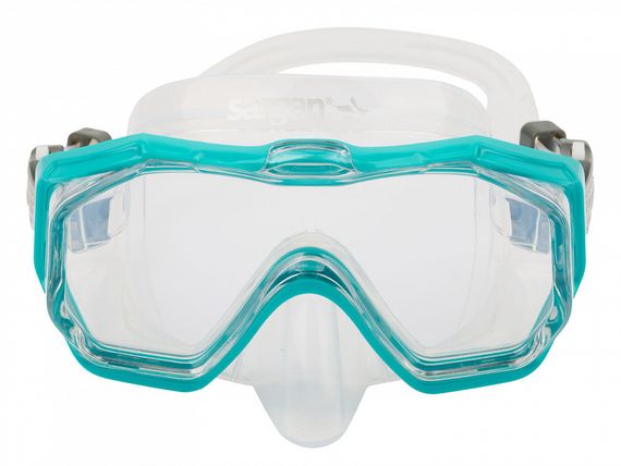 Набор детский маска+трубка в сумке Sargan Панорама-А kids прозрачный/бирюзовый