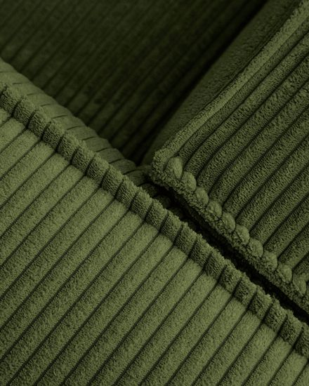 3-х местный диван Blok с правым шезлонгом в зеленом толстом вельвете 300 см