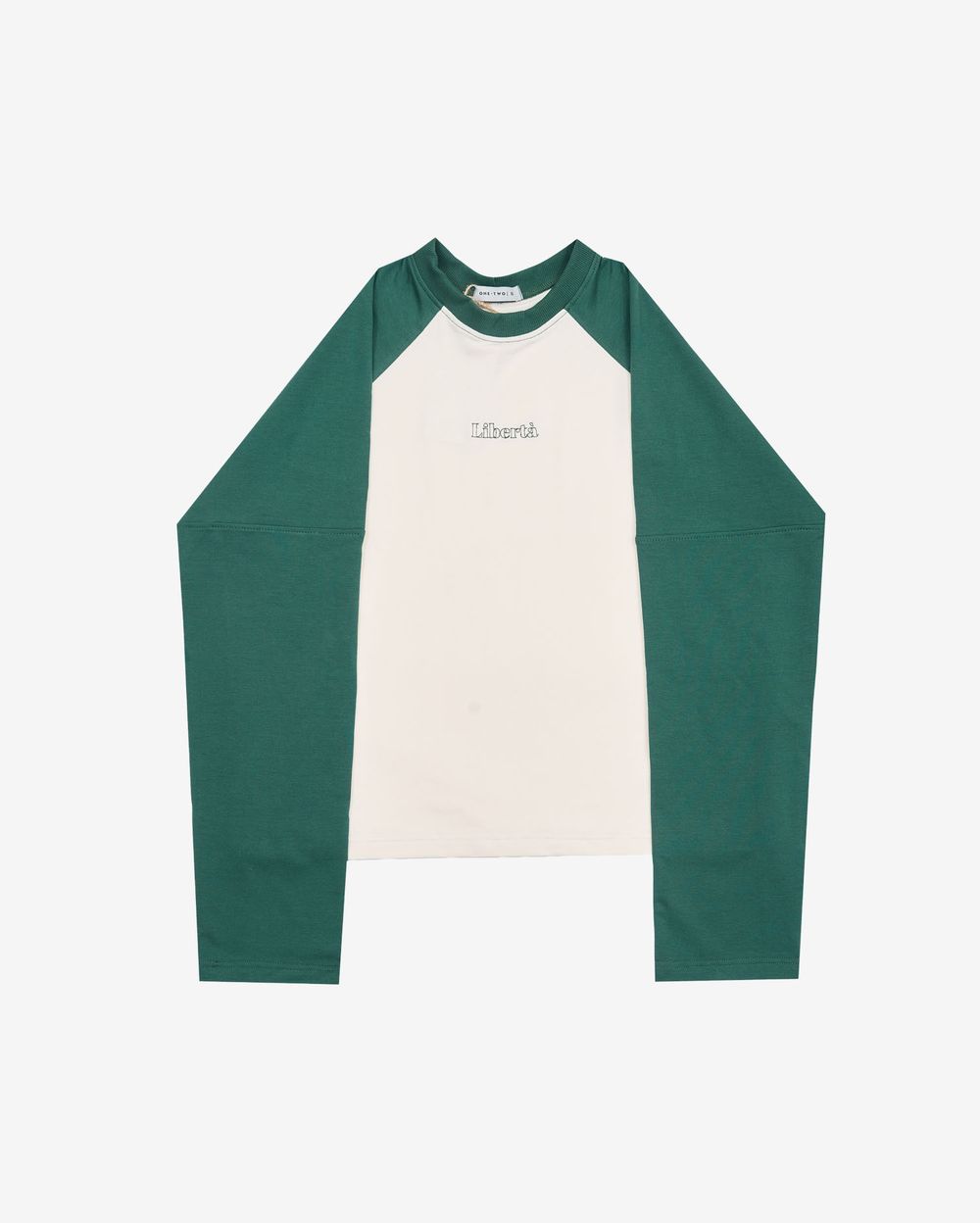 Лонгслив One Two Raglan Duo Ponderosa Pine зеленый