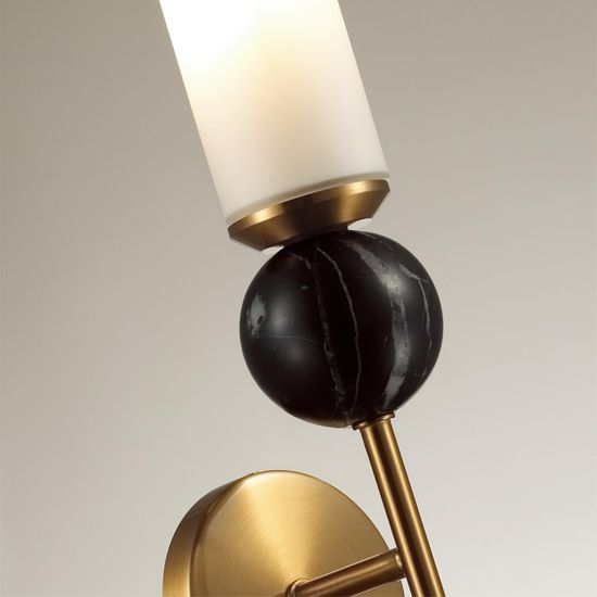 4361/1W MIDCENT ODL25 223 Настенный светильник под латунь/металл/стекло/черный мрамор IP20 1*E14 40W 220V LOLLA