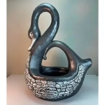 Сад. фигура Лебедь-кашпо Новый. 55 см (гипс, черный)